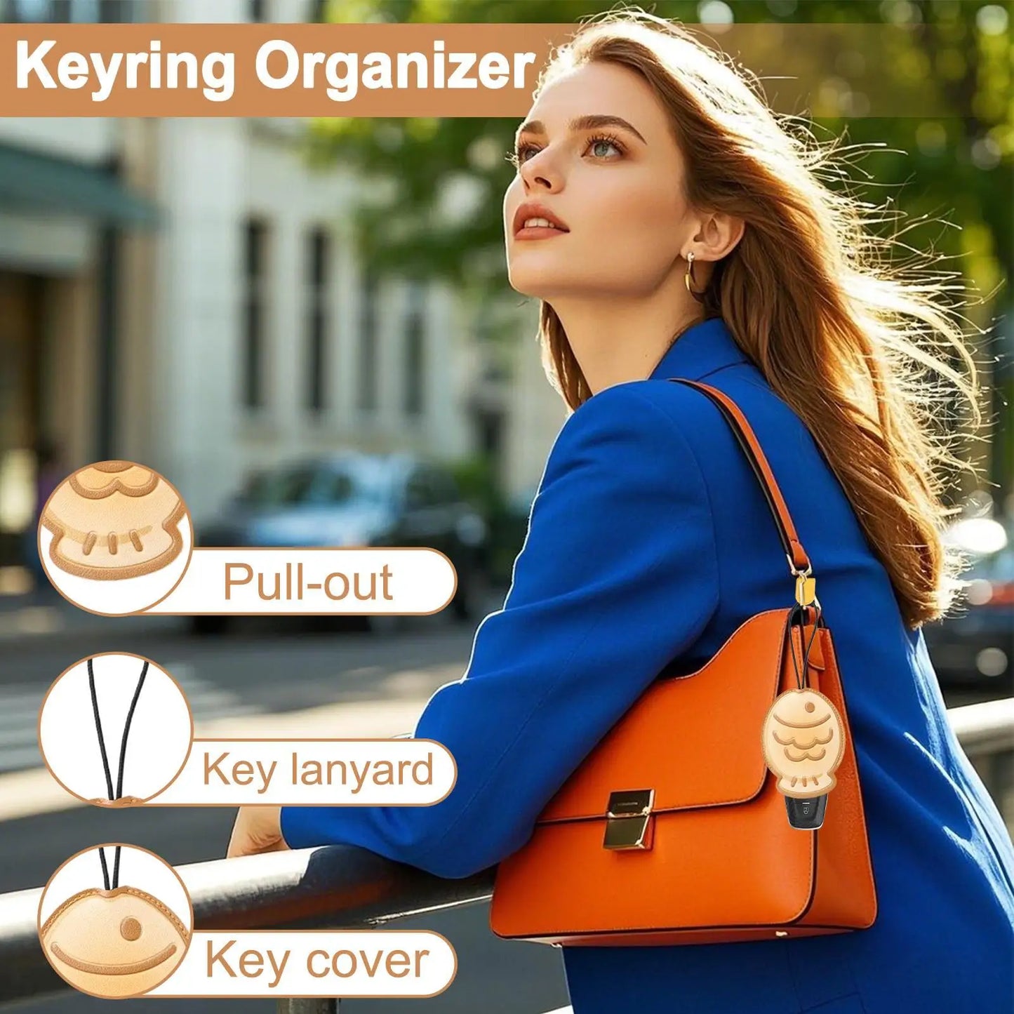 Carrot Key Fob Case – Cute PU Leather Car Key Protector Cover