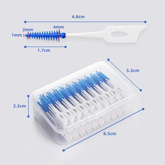40pcs/box Interdental brush Orthodontic brush Cleaning Teeth Gaps Oral Care Soft silicone head Interdental brush Good for gums Peaceful Pleasures Health and Wellness