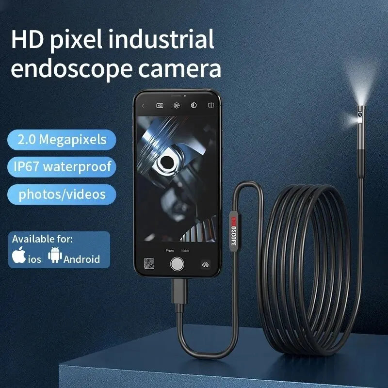 Endoscope Inspection Camera 3 in 1 Micro USB/Type-C Mini Inspection Camera for IOS iPhone Waterproof Pipeline Borescope Peaceful Pleasures Health and Wellness