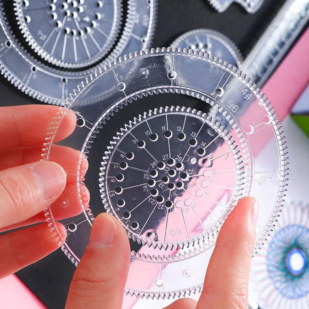 22-Piece Spirograph Ruler Set – Geometric Drawing Art Tool Kit
