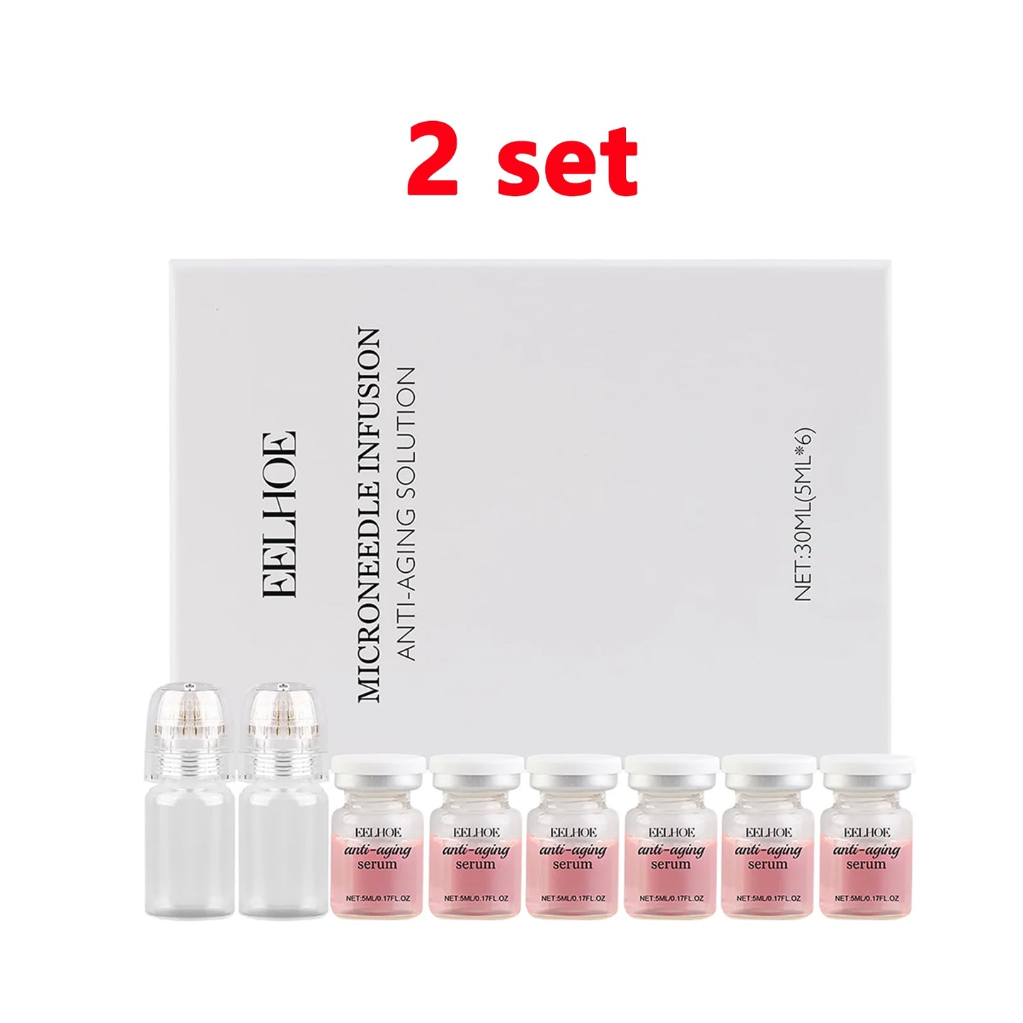 Eelhoe Anti-Aging Firming Serum Kit with Microneedle Roller