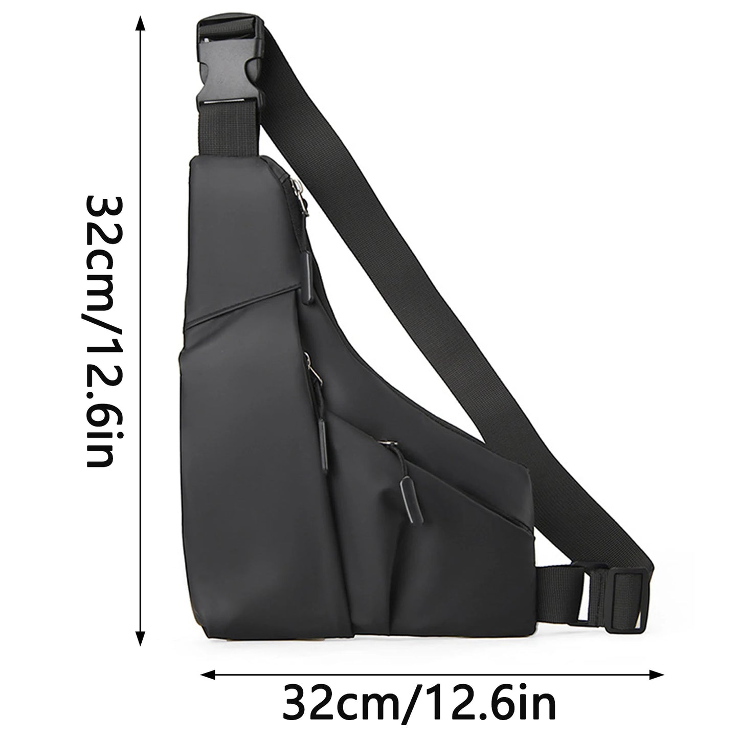 Sling Chest Crossbody Bag Water Resistant Travel Crossbody Bag for Wallet Makeup Kit Mask Keys Peaceful Pleasures Health and Wellness