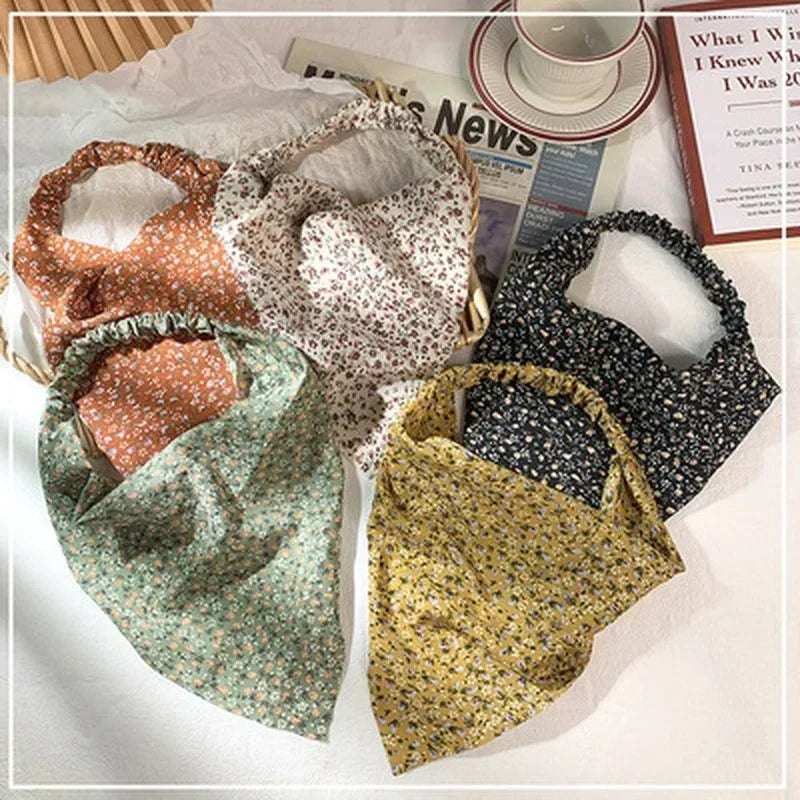 Floral Kerchief Headwear Wrist Head Wrap Scarf Triangular Headscarf