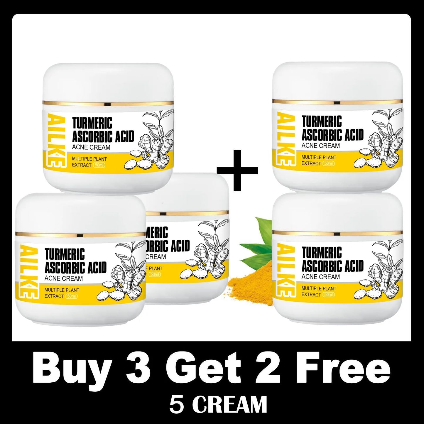 AILKE Organic Turmeric 5-in-1 Skin Care Set | Brighten & Clarify