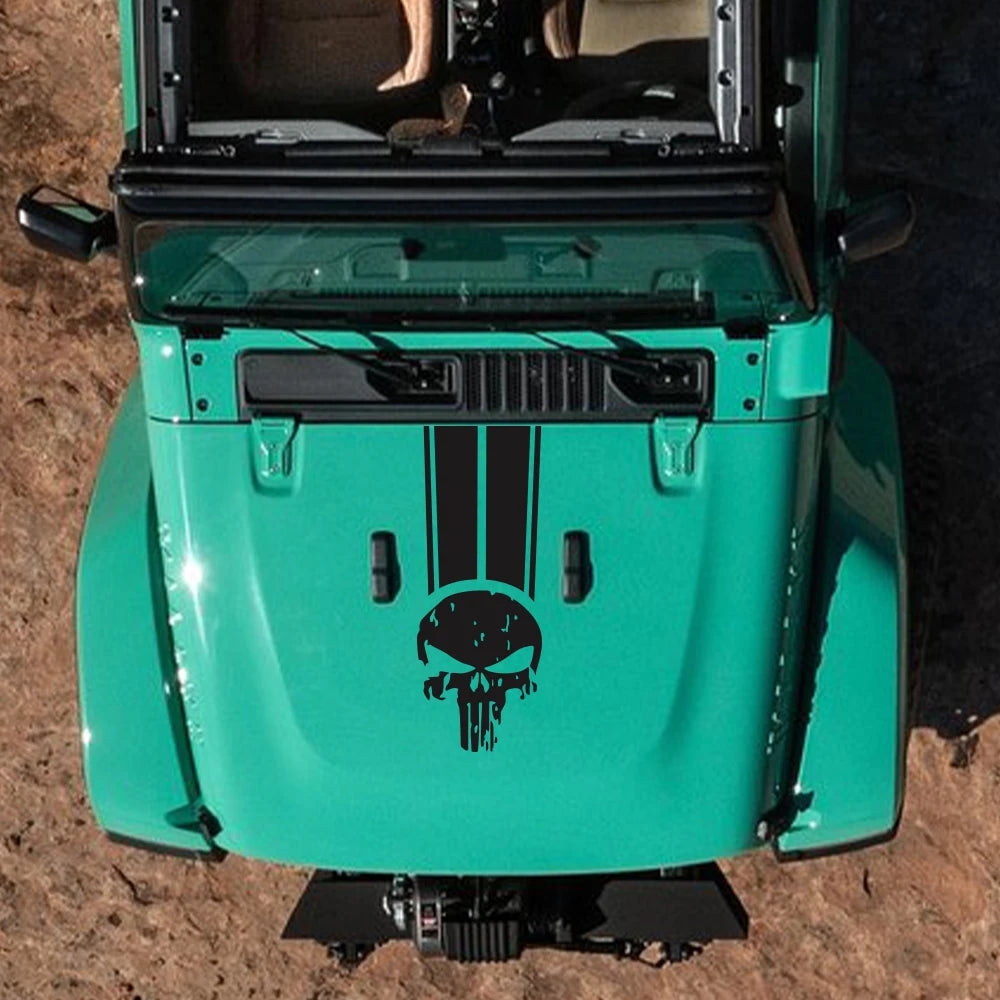 Skull Cartoon Hood Decal Sticker – Jeep SUV Bumper Bonnet