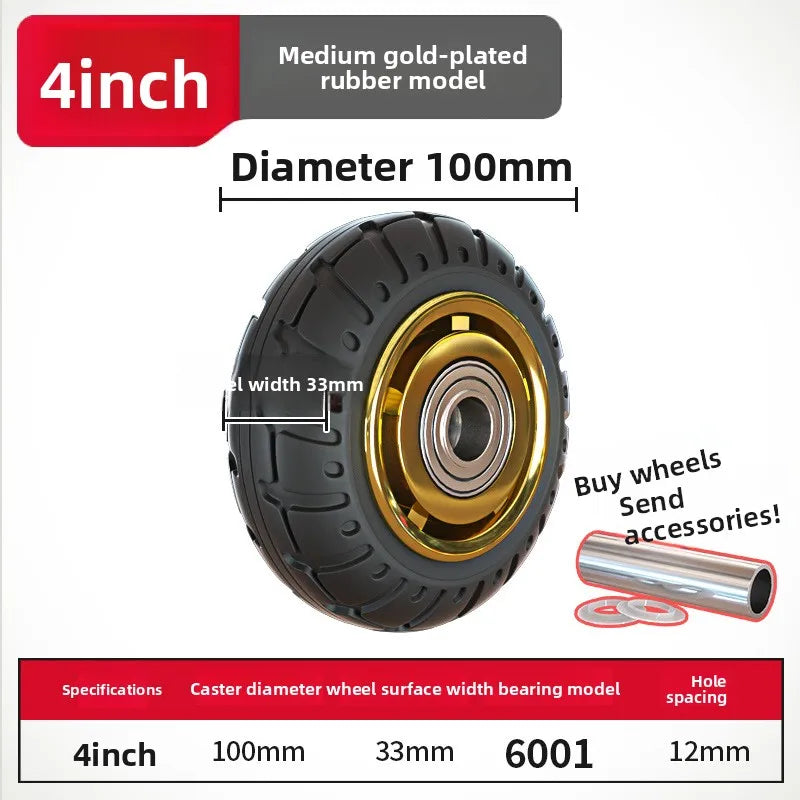 Universal Mute Caster 3/4/5 Inch – Soft Rubber Furniture Wheel