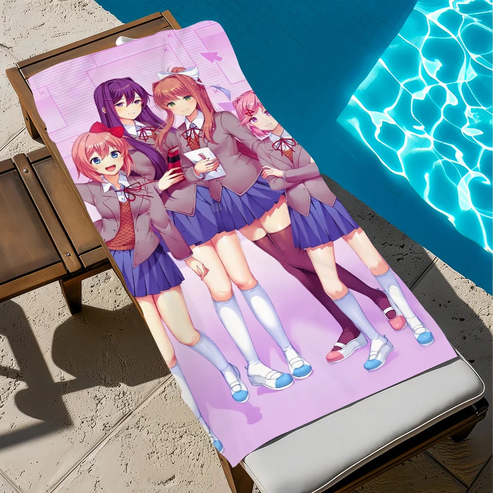 D-Doki Anime Club Quick-Dry Beach Towel | Soft Pool Towel Gift Quick-Dry Beach Towel Peaceful Pleasures Health and Wellness z1 STJ150x260CM