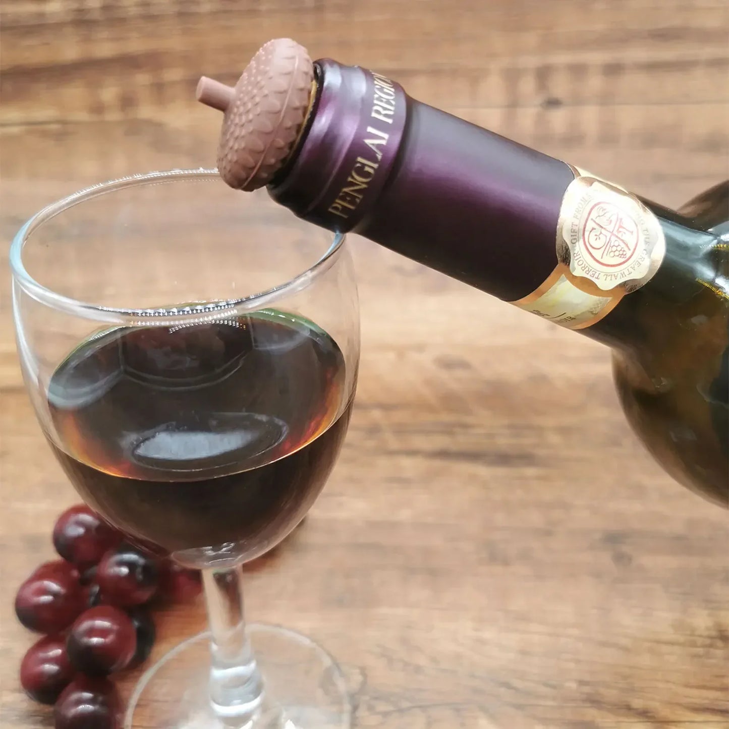 Silicone Wine Bottle Stoppers – Pinecone & Chestnut Design Wine Bottle Stopper Peaceful Pleasures Health and Wellness