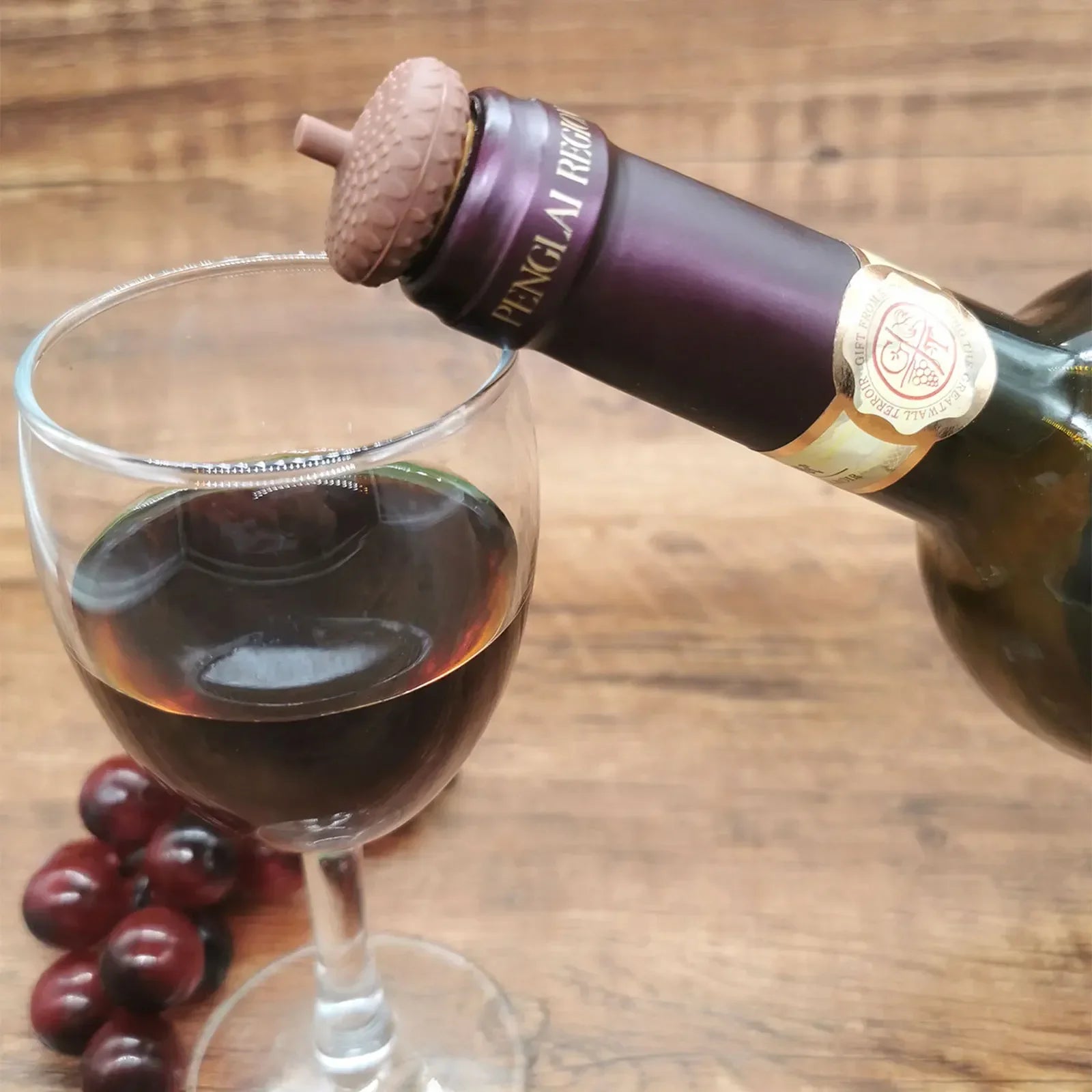 Silicone Wine Bottle Stoppers – Pinecone & Chestnut Design Wine Bottle Stopper Peaceful Pleasures Health and Wellness