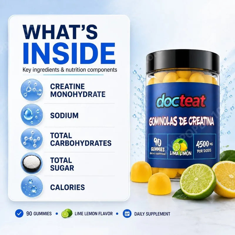Creatine Monohydrate Gummies 4500mg Lime Lemon | 90 Count