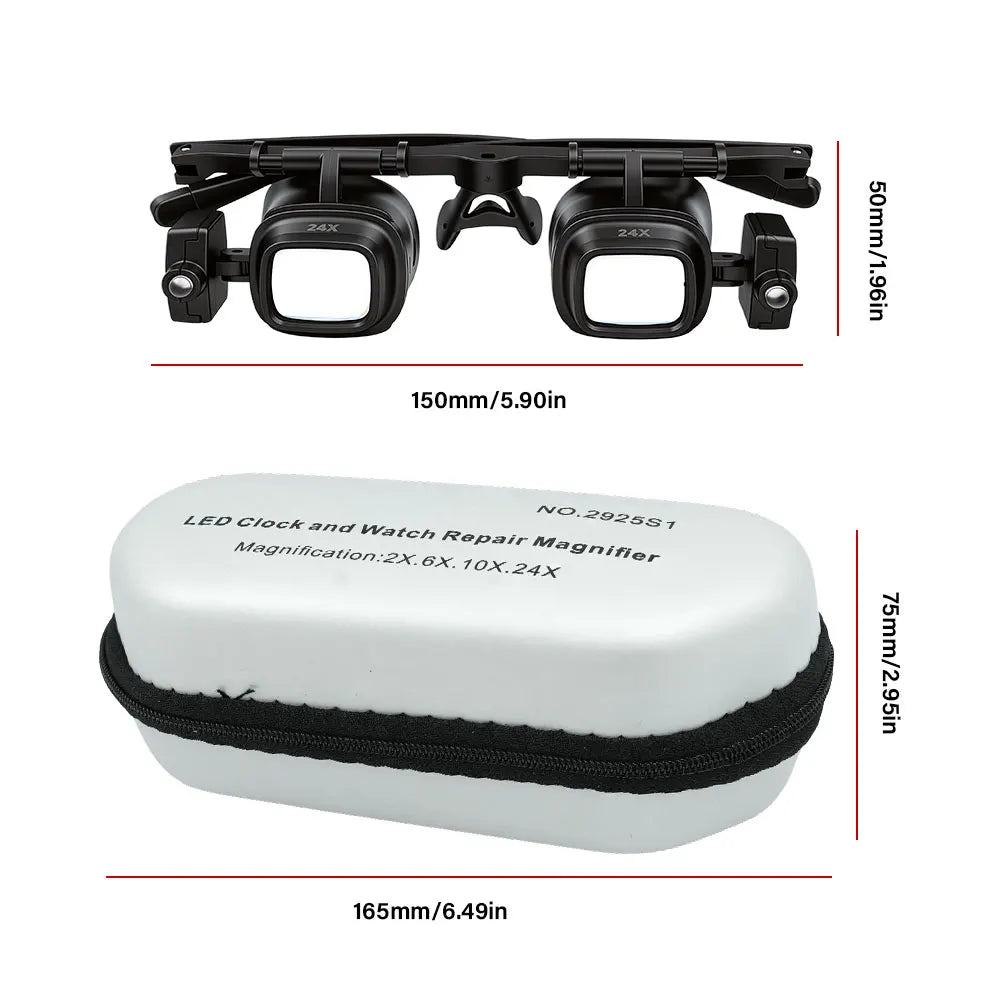 Headband Magnifying Glasses Optical Glass 2X 6X 8X 12X 24X Magnification for Repair Reading ﻿ Peaceful Pleasures Health and Wellness
