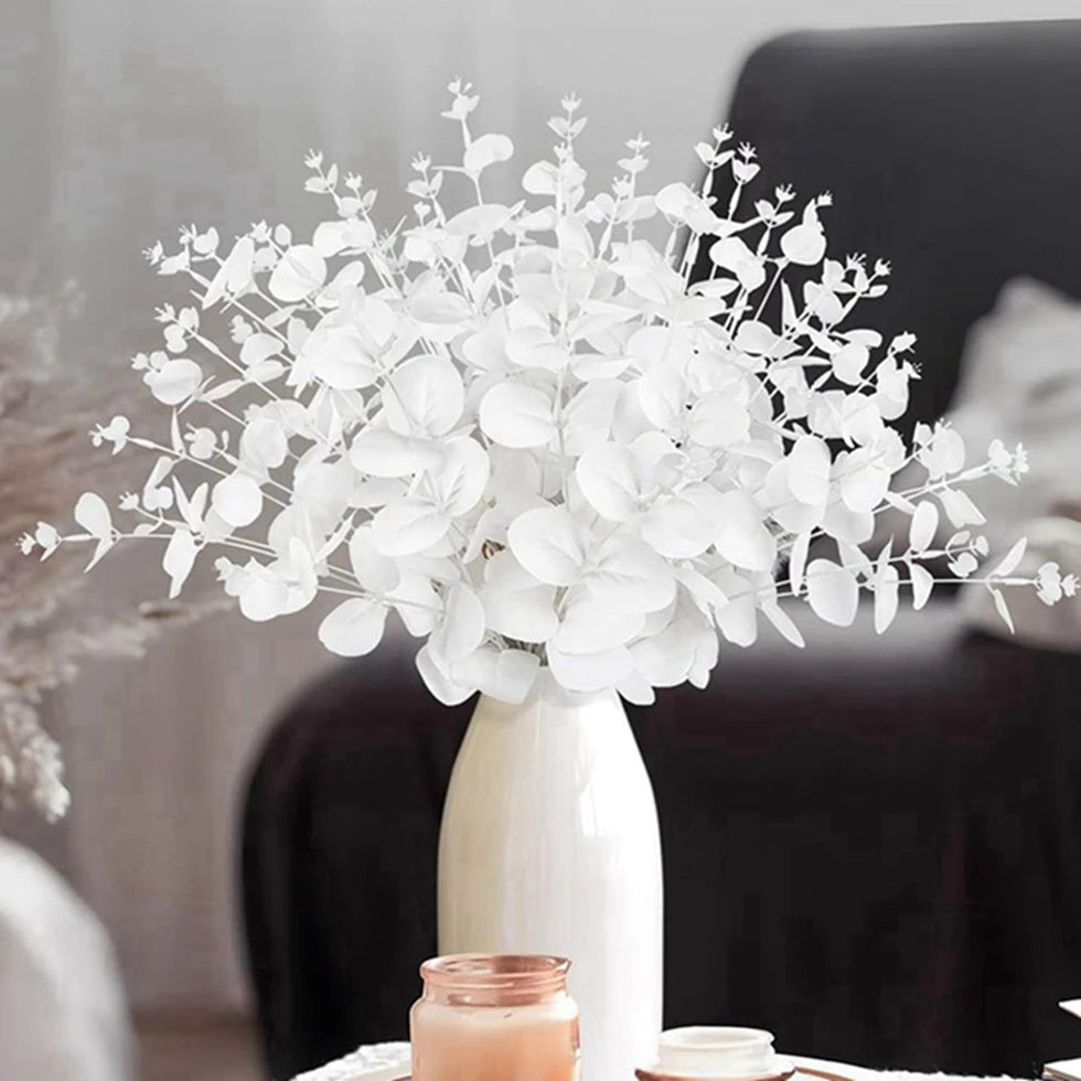 Artificial White Eucalyptus Stems – Wedding, Vase & DIY Decor