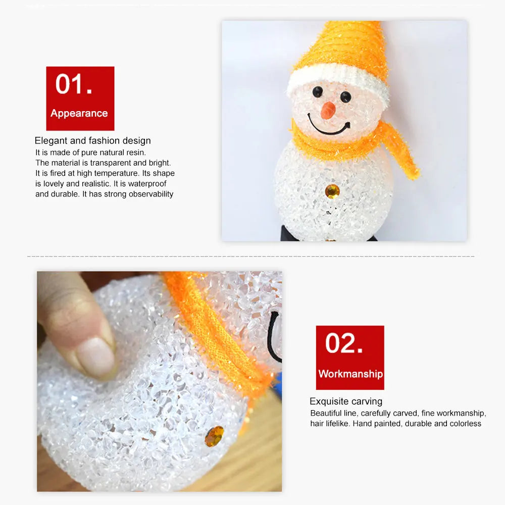 Lamp Light Solar Christmas Snowman Ground Inserted Lamp Outdoor Garden Decoration Landscape LED Lawn Lamp Yellow/Red/Purple/Blue Peaceful Pleasures Health and Wellness
