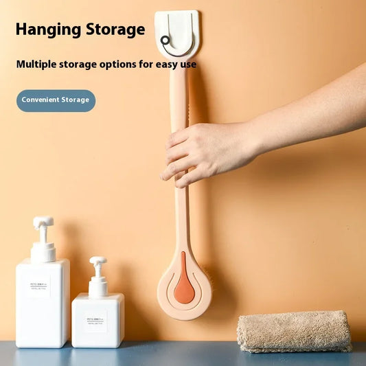 Bathroom Body Brush Kit with Long Handle: Soft-Hair Brush, Back Scrubber & Shower Massage Tool Peaceful Pleasures Health and Wellness Blue 133g