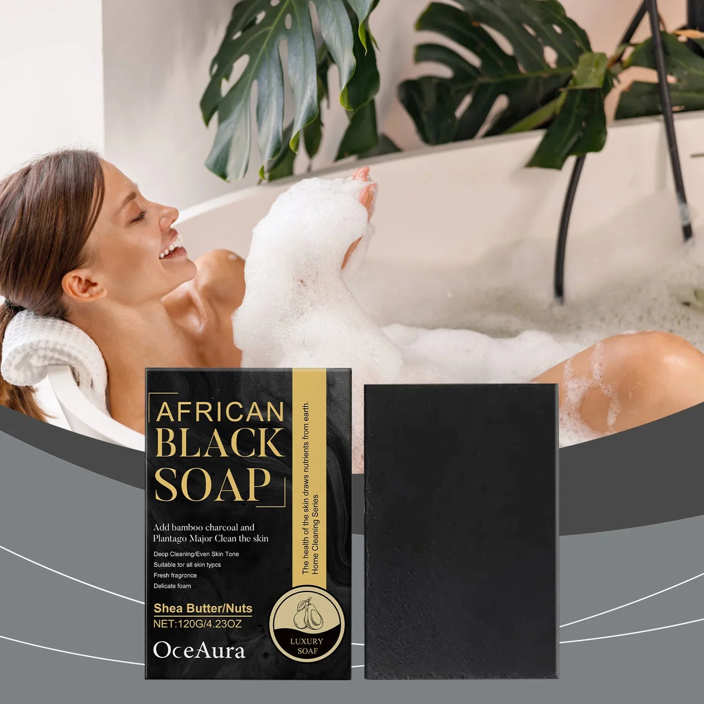 OceAura African Black Soap – Deep Cleanse, Brighten & Exfoliate