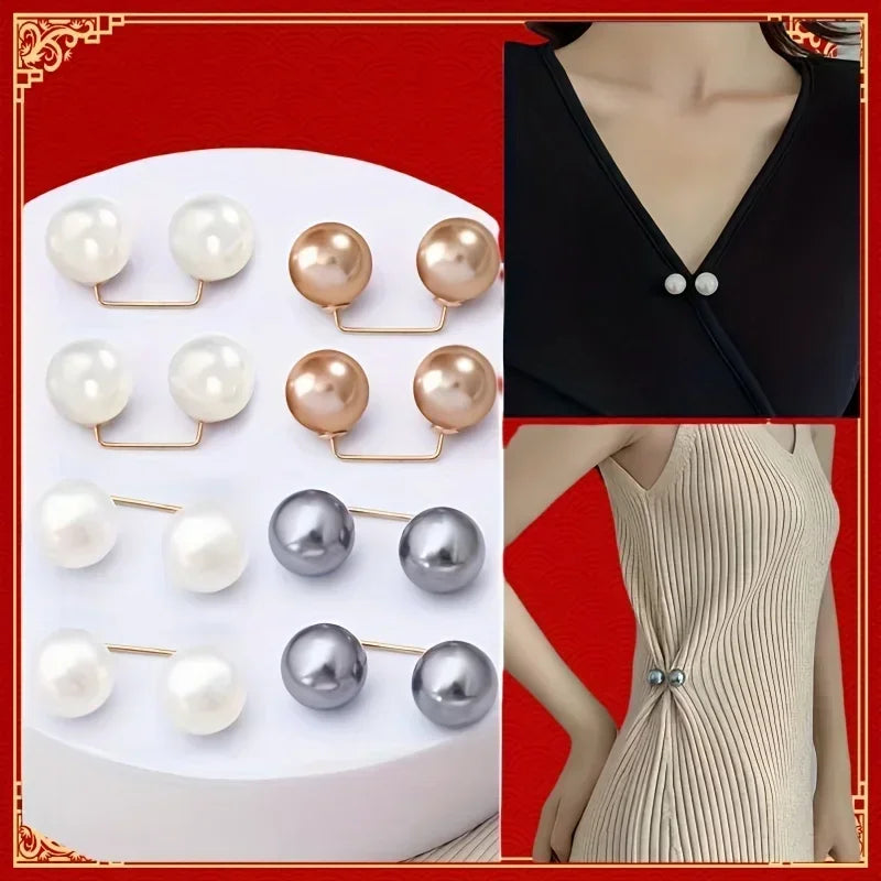 8-Pack Pearl Non-Slip Safety Pins – Dress, Scarf & Collar