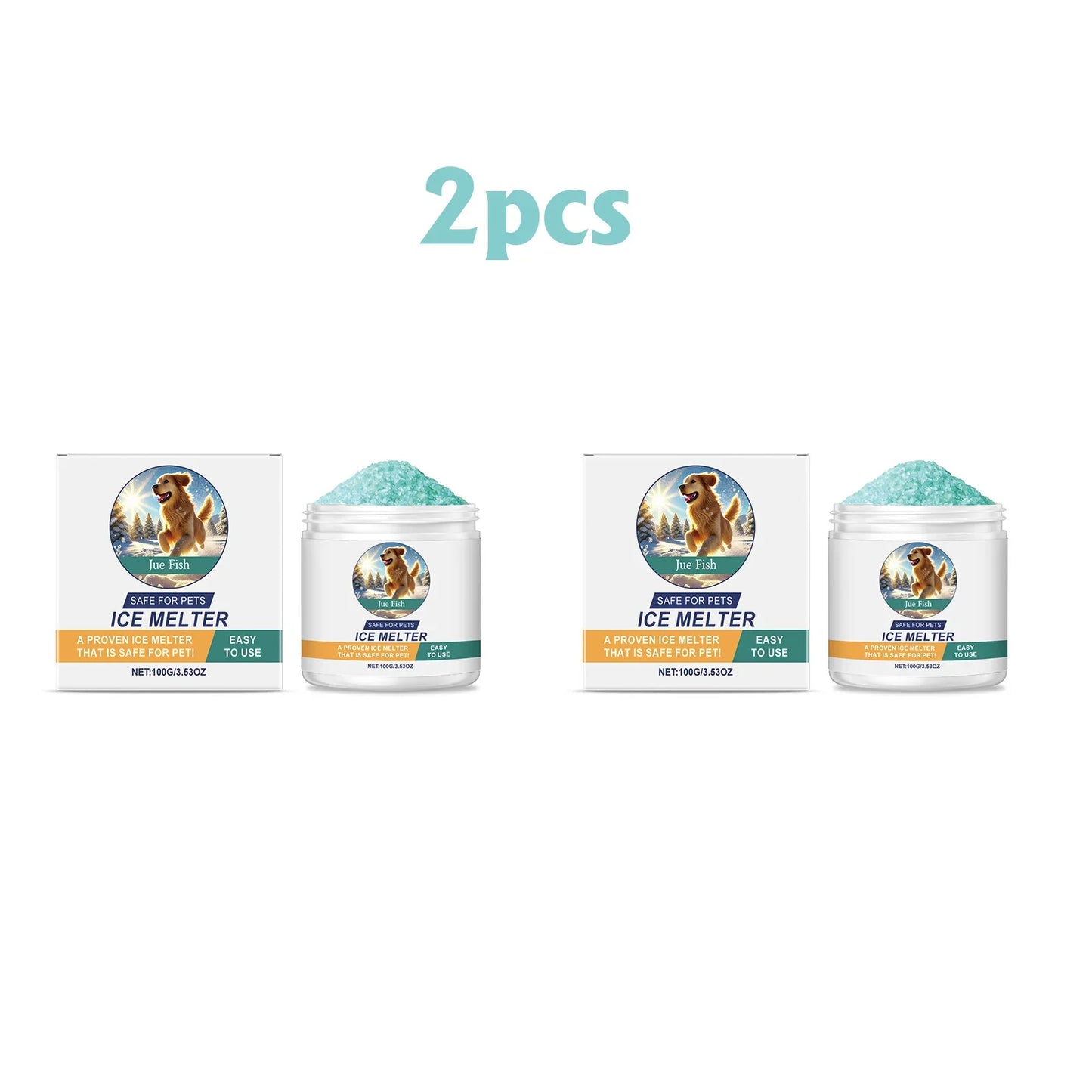 Jue-Fish Pet-Safe Ice Melt – Safe for Concrete & Paw Pads