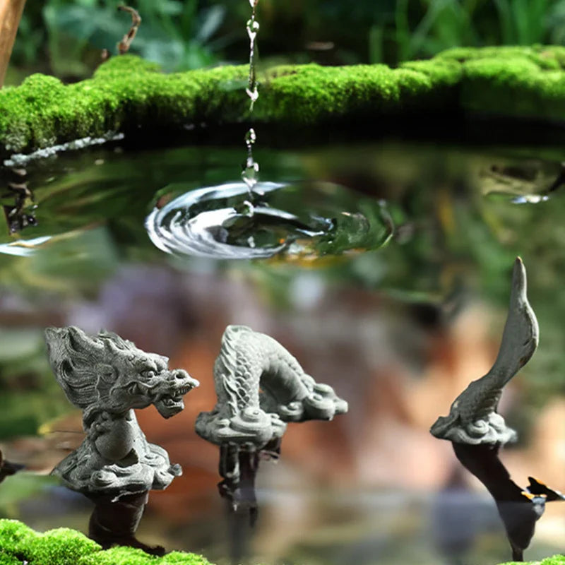 Chinese Stone Dragon Fish Tank Ornament | Aquarium Decor Set
