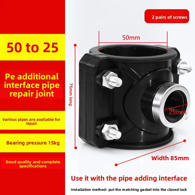 Clamp Saddle Drain Valve 20–50mm Pipe Quick-Connect Fitting