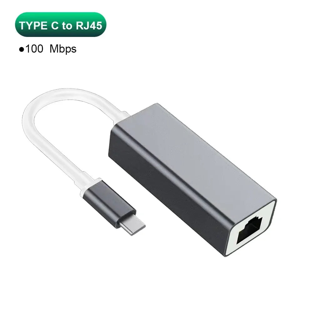 USB-C Gigabit Ethernet Adapter – 1000Mbps RJ45 for MacBook & PC