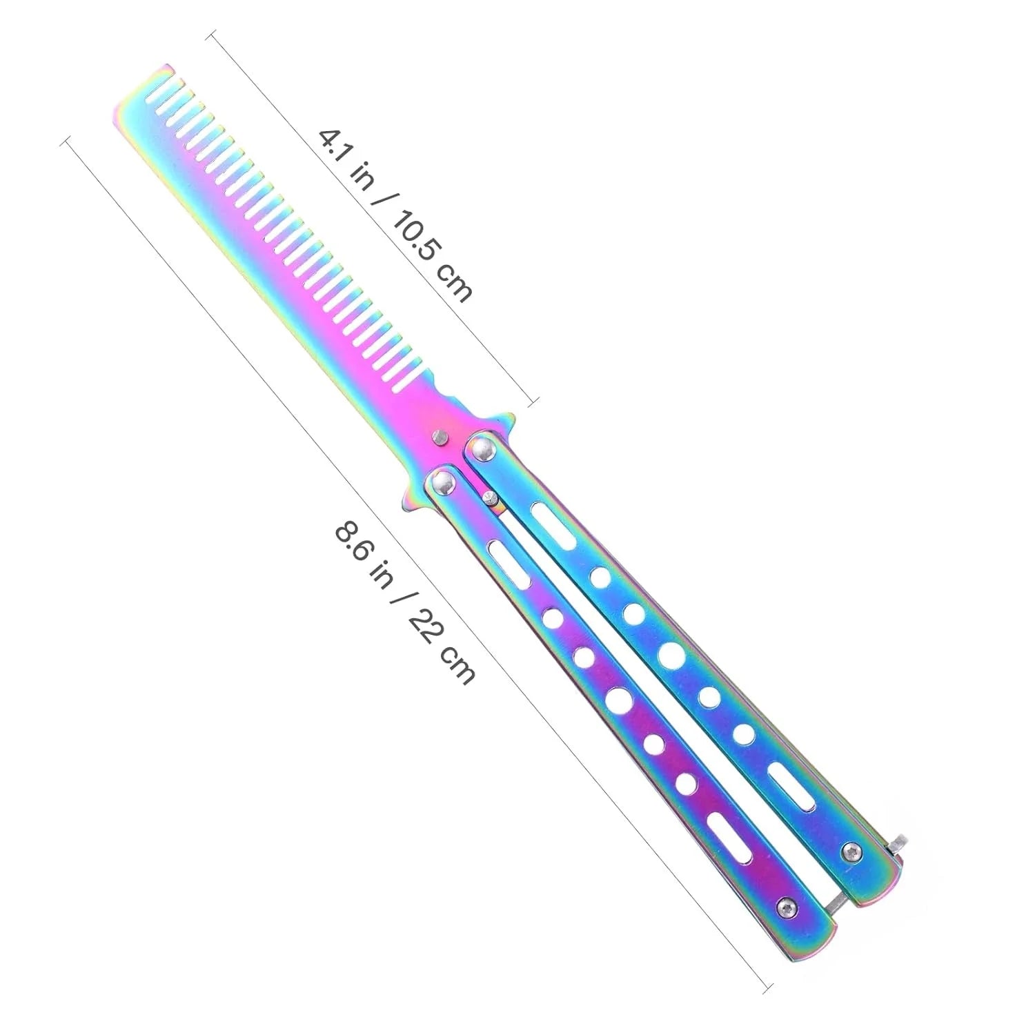Butterfly Comb Stainless Steel Rainbow Portable Foldable Hair Combs Style Rainbow for Beginner Training Styling Tools Peaceful Pleasures Health and Wellness