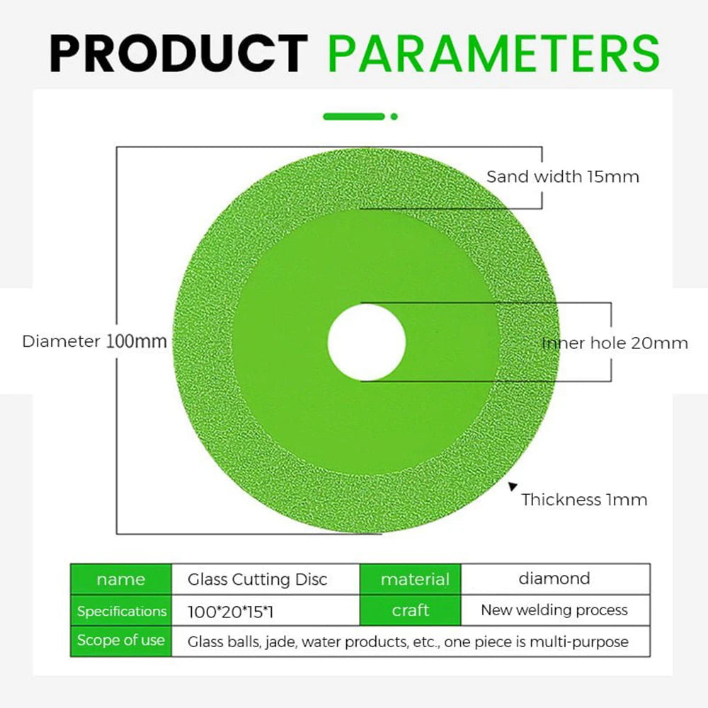 100mm Diamond Cutting Disc for Glass, Tile & Ceramic | 1–3 Pack Peaceful Pleasures Health and Wellness