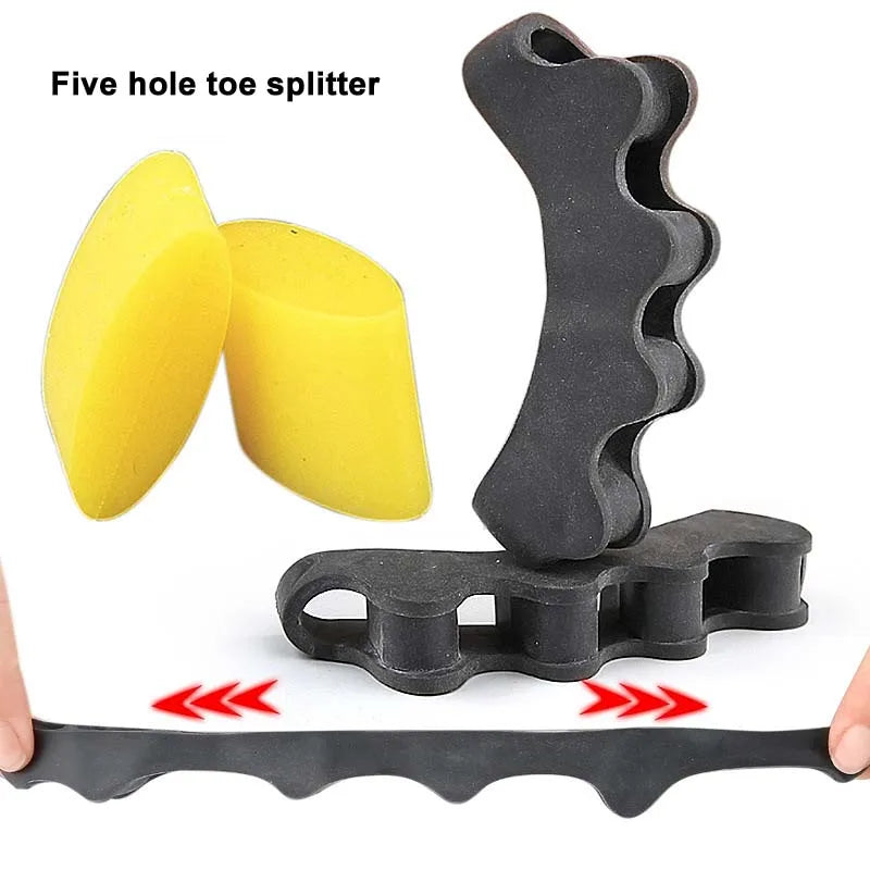 One Pair Toe Separator Silicone Separation Five Holes Separation Clip Foot Finger Guard Valgus Toe Overlapping Toe Separator Peaceful Pleasures Health and Wellness black
