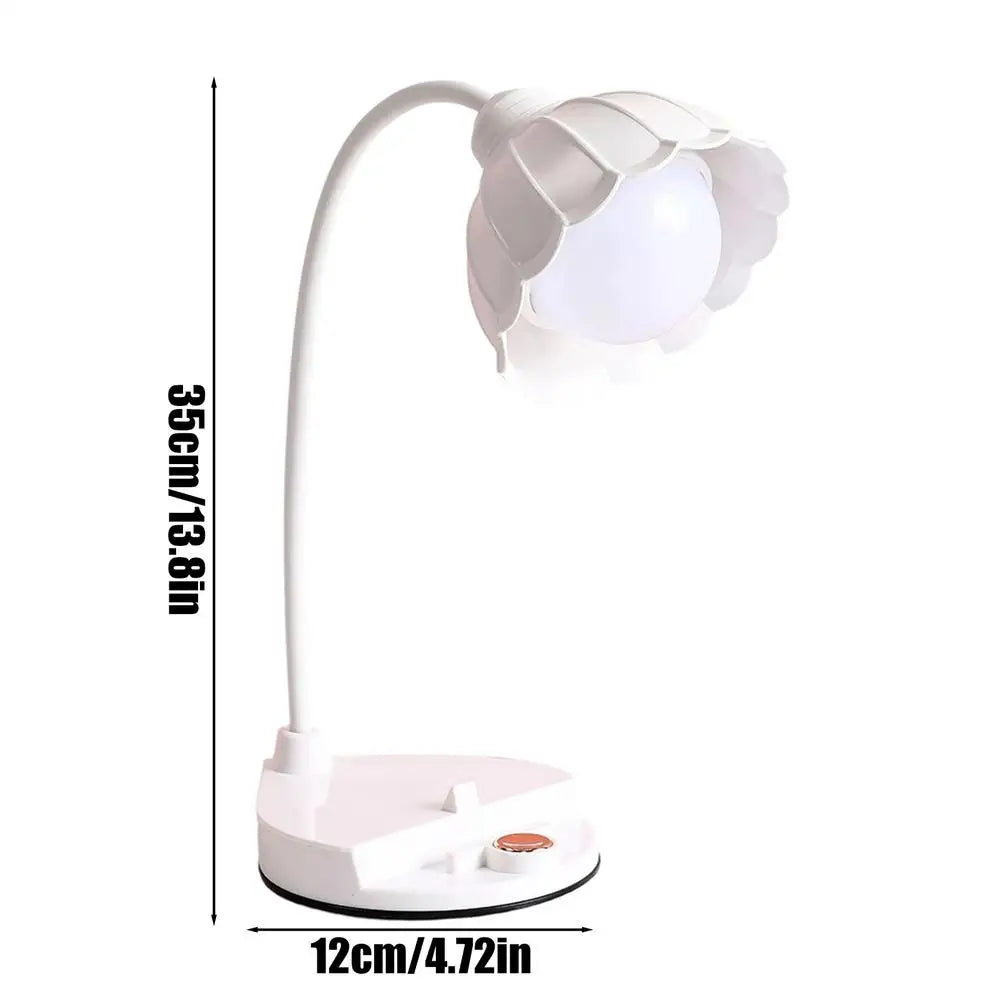 Cute Flower Desk Lamp – Rechargeable Dimmable LED Table Lamp