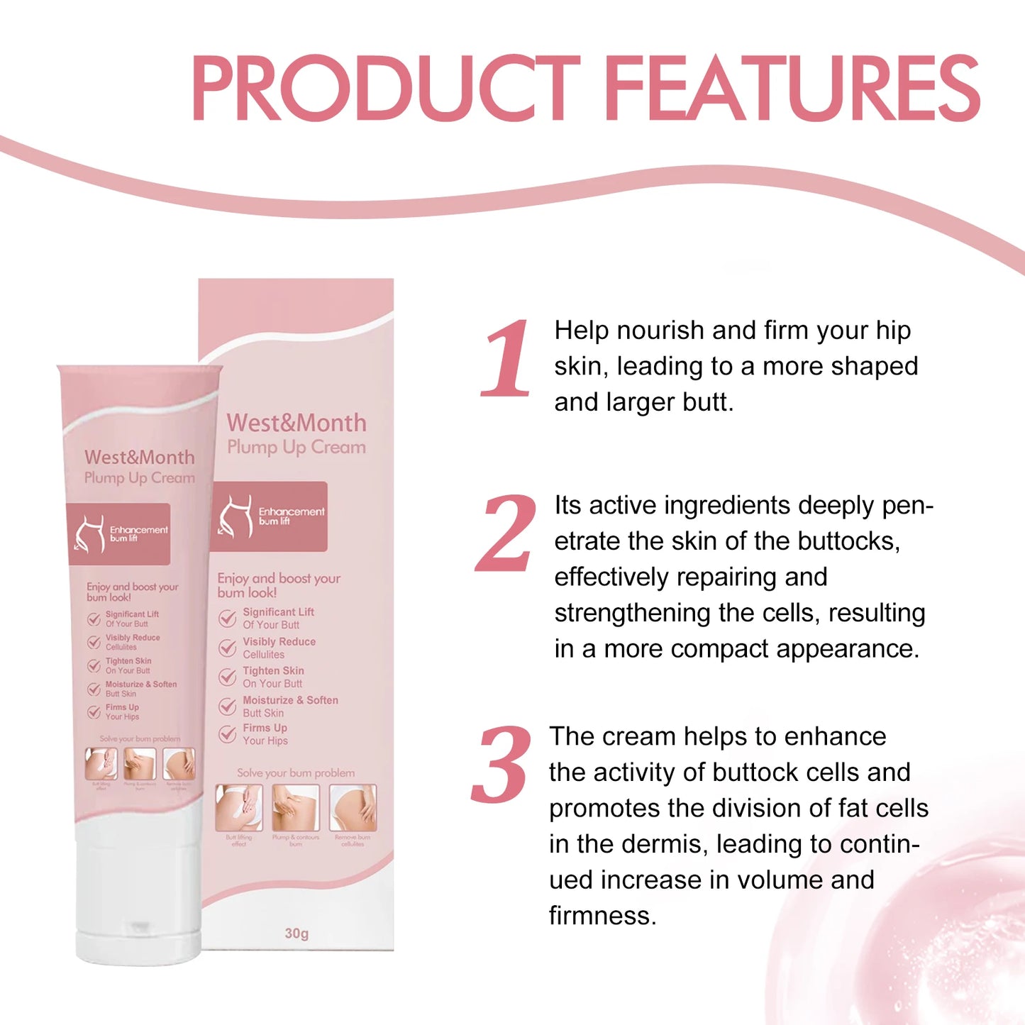 Butt Enhancement Lifting & Plumping Cream – Hip Firming 30g