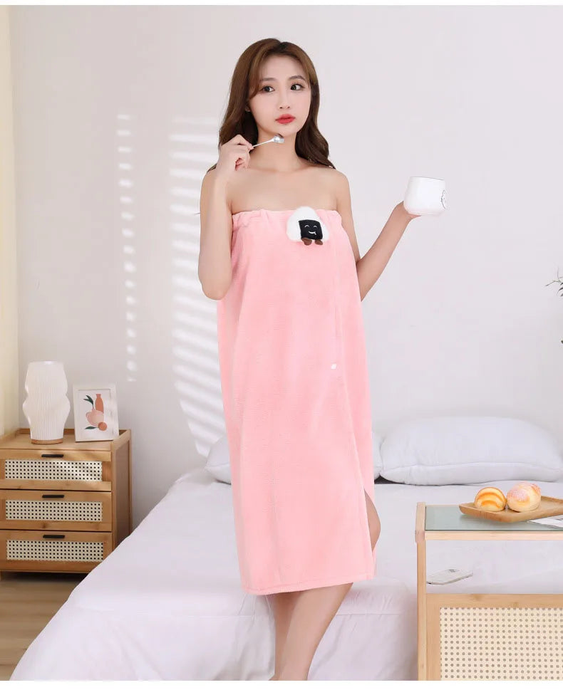 Women's Wearable Wrap Bath Towel | Quick-Dry Microfiber Robe Wearable Wrap Towel Peaceful Pleasures Health and Wellness
