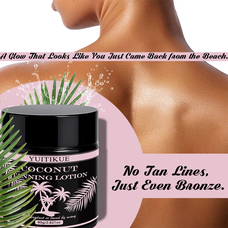 YUITIKUE Coconut Sunless Tanner – Hydrating Self Tanning Cream Sunless Self Tanner Peaceful Pleasures Health and Wellness