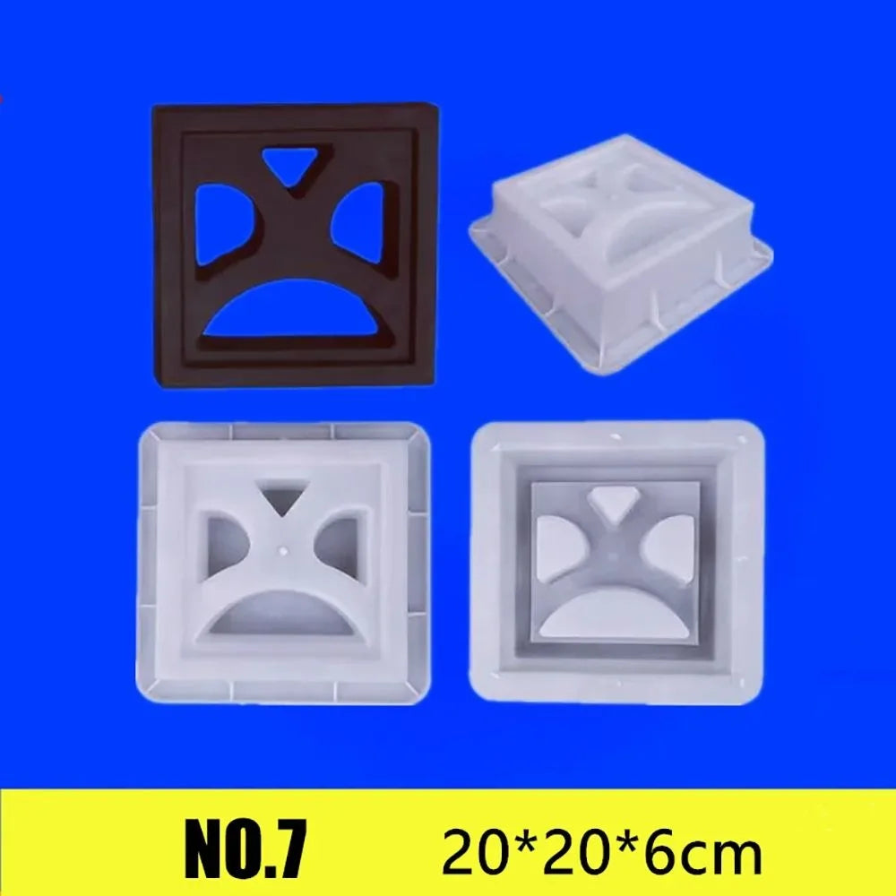 Plastic Square Brick Mold 20x20cm | 3D Antique Cement Garden
