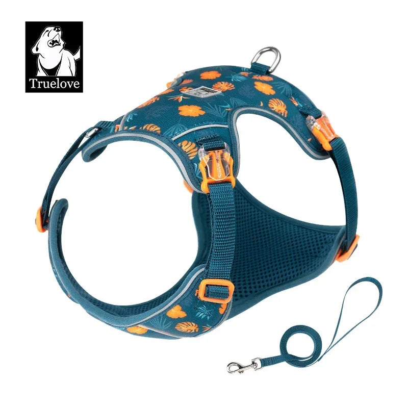 TRUELOVE Pet Pet Harness and Leash Set Lightweight Adjustable Quick-Release and Durable for Small Dogs and Cats TLH2918 Peaceful Pleasures Health and Wellness Blue Coral XXS China Mainland
