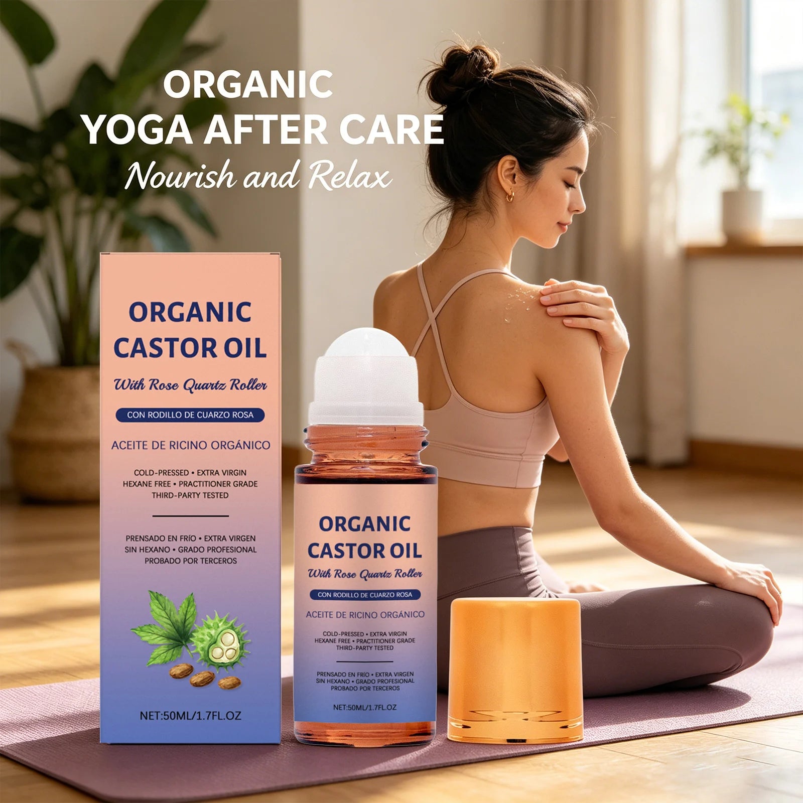Organic Castor Oil Moisturizing Improve Skin Elasticity Relieve Dryness Discomfort Brightening Skin Tone Cold-Pressed Castor Oil Peaceful Pleasures Health and Wellness