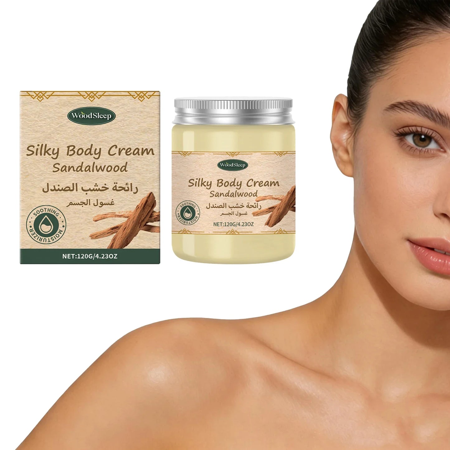 WOODSLEEP Sandalwood Body Cream – Moisturizing & Brightening