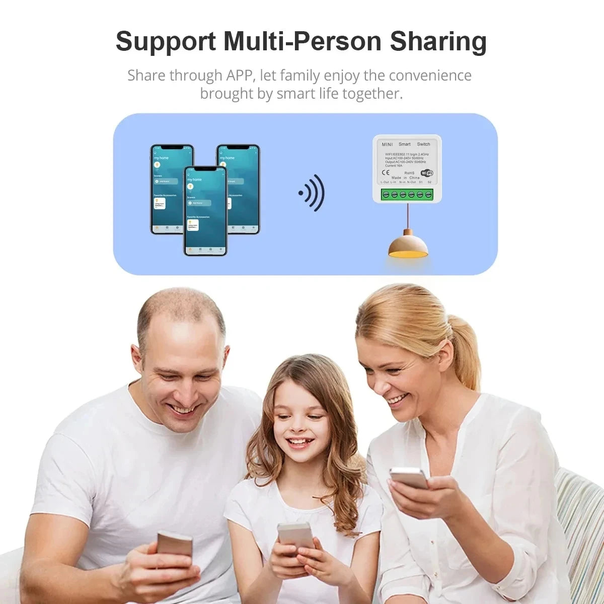 Smart Wireless Switch Mini Wifi Relay Breaker Siri Voice Wifi Smart Switches Control for Apple Homekit Alexa Google Home Peaceful Pleasures Health and Wellness