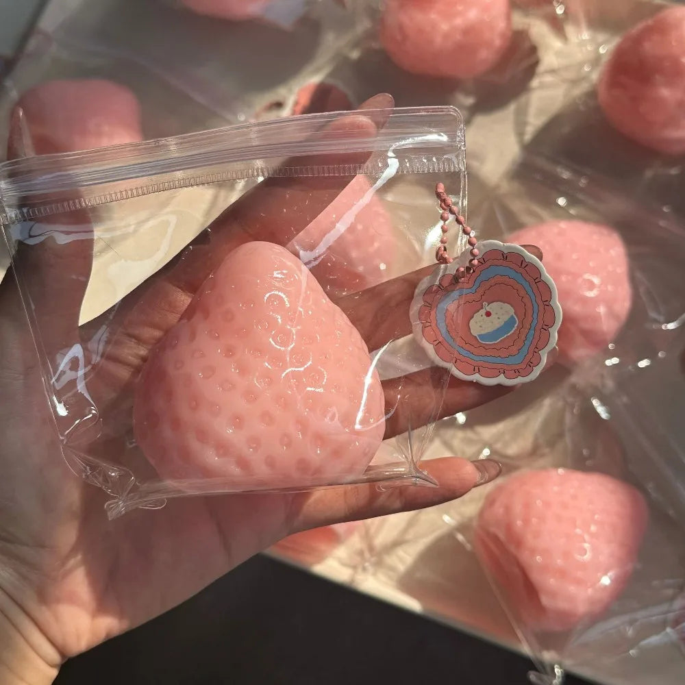 Strawberry Taba Squishy Fidget Toy – Slow Rebound Squeeze