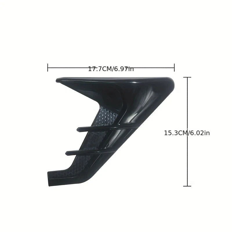 2pcs Car Shark Gill Fender Vent Stickers – Carbon Fiber & Black