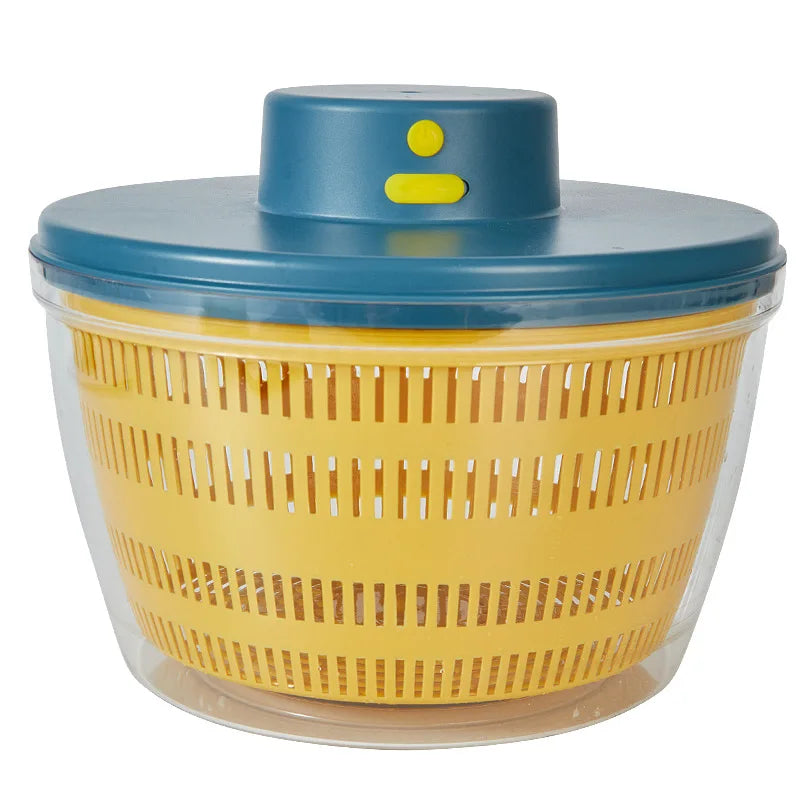 New Salad Spinner Electric/Manual Vegetable Dehydrator Multifunction Food Fruit Dryer Quick Drying Drain Basket Kitchen Tools Peaceful Pleasures Health and Wellness