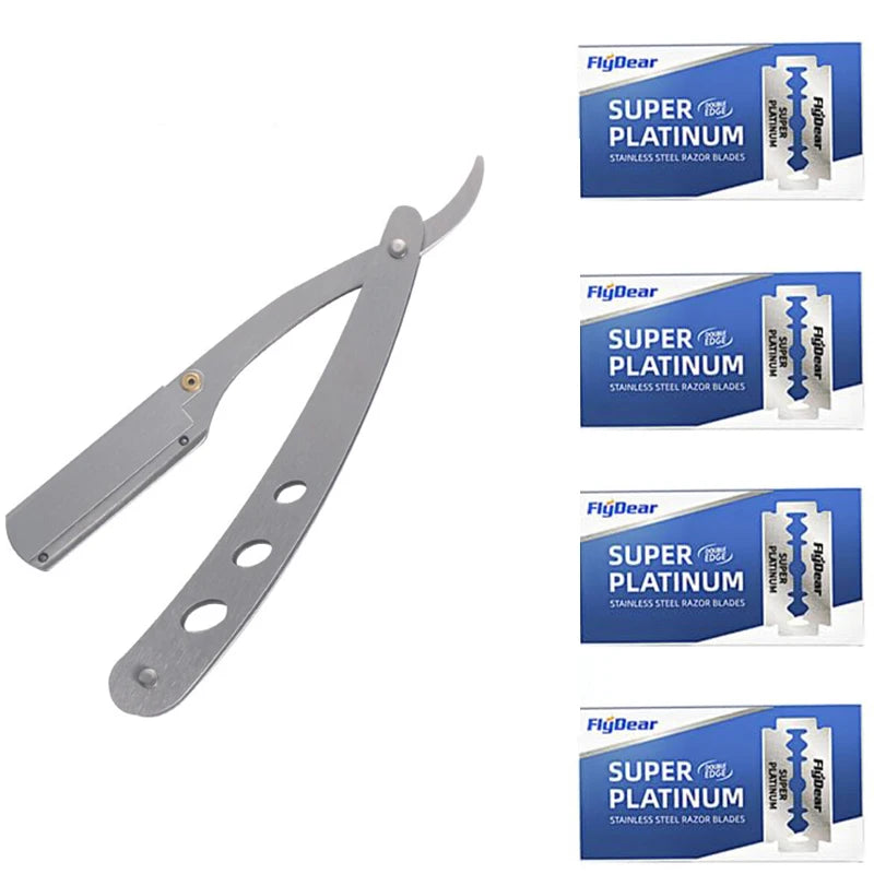 Men's Straight Edge Folding Razor – Stainless Steel Barber Shaver