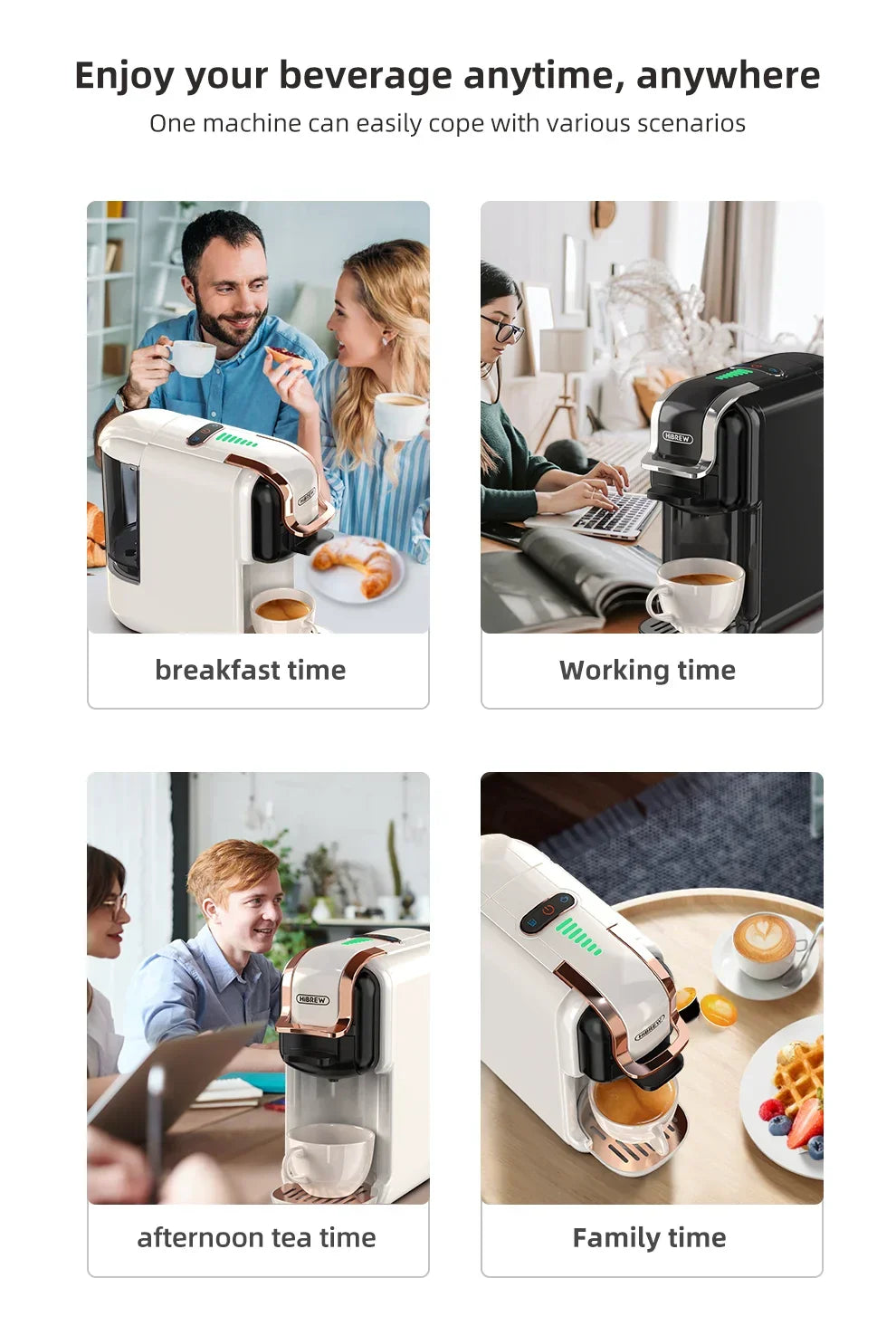 HiBREW Multiple Capsule Coffee Machine 5 in 1 | 20 Bar Coffee Machines Peaceful Pleasures Health and Wellness