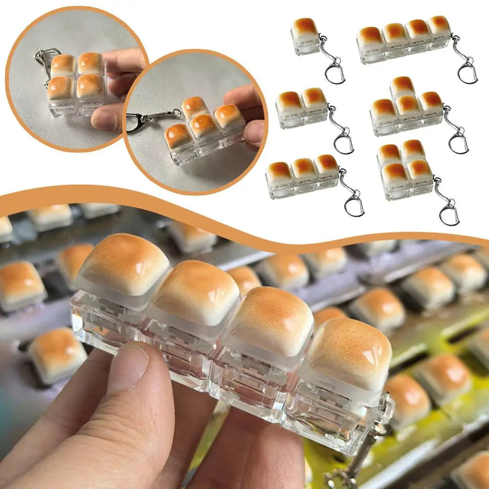 Mini Mechanical Keyboard Clicker Keychain Fidget Toy Fidget Keychain Toy Peaceful Pleasures Health and Wellness