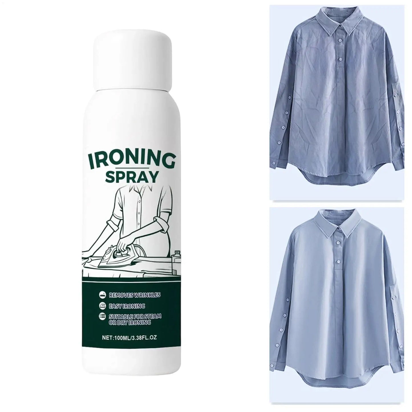 Anti-Static Wrinkle-Free Ironing Spray 100ml | Travel Fabric