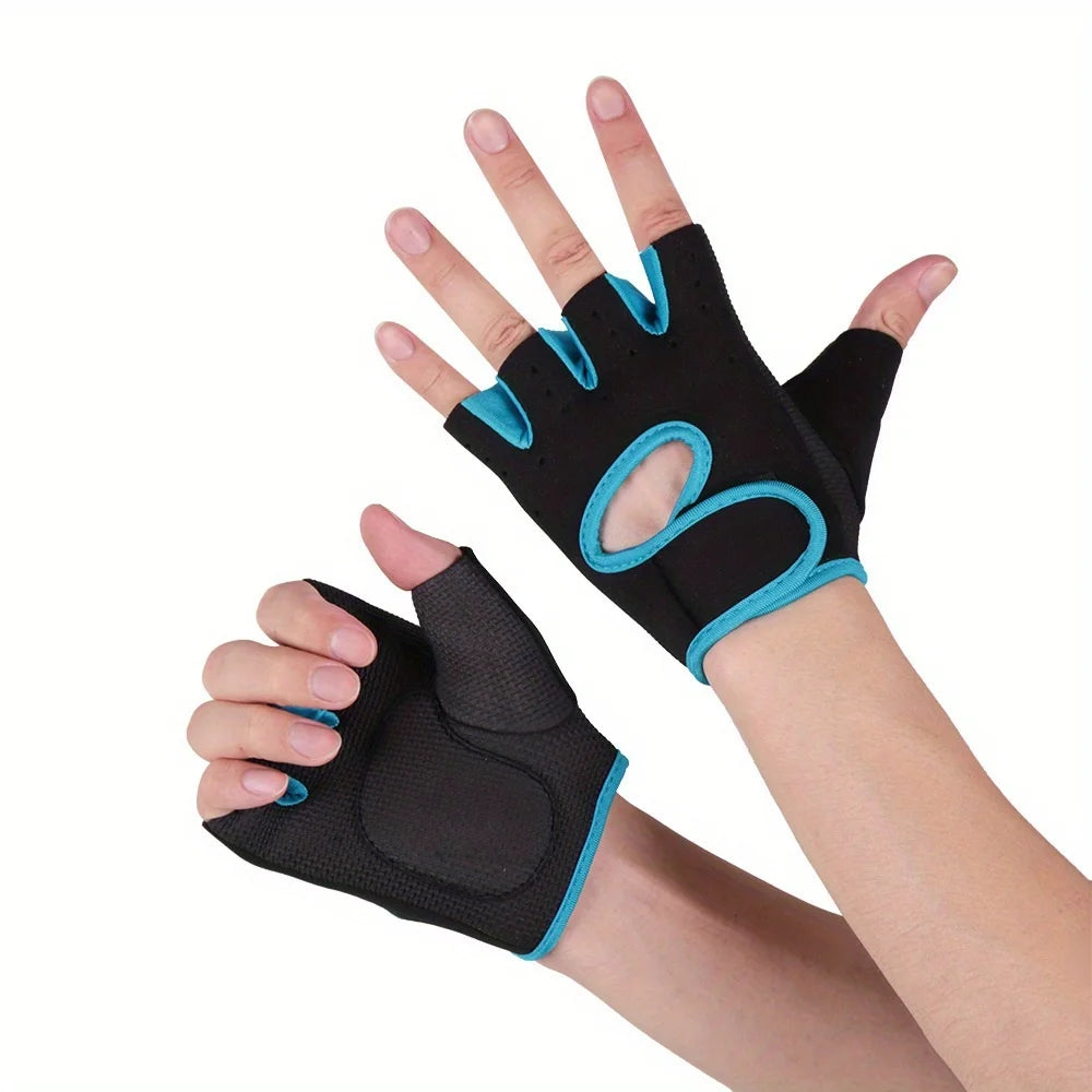 Unisex Non-slip Fitness Gloves, Breathable Lightweight Half Finger with Shock Absorption for Weightlifting Gym Training & Sports Peaceful Pleasures Health and Wellness Blue XL