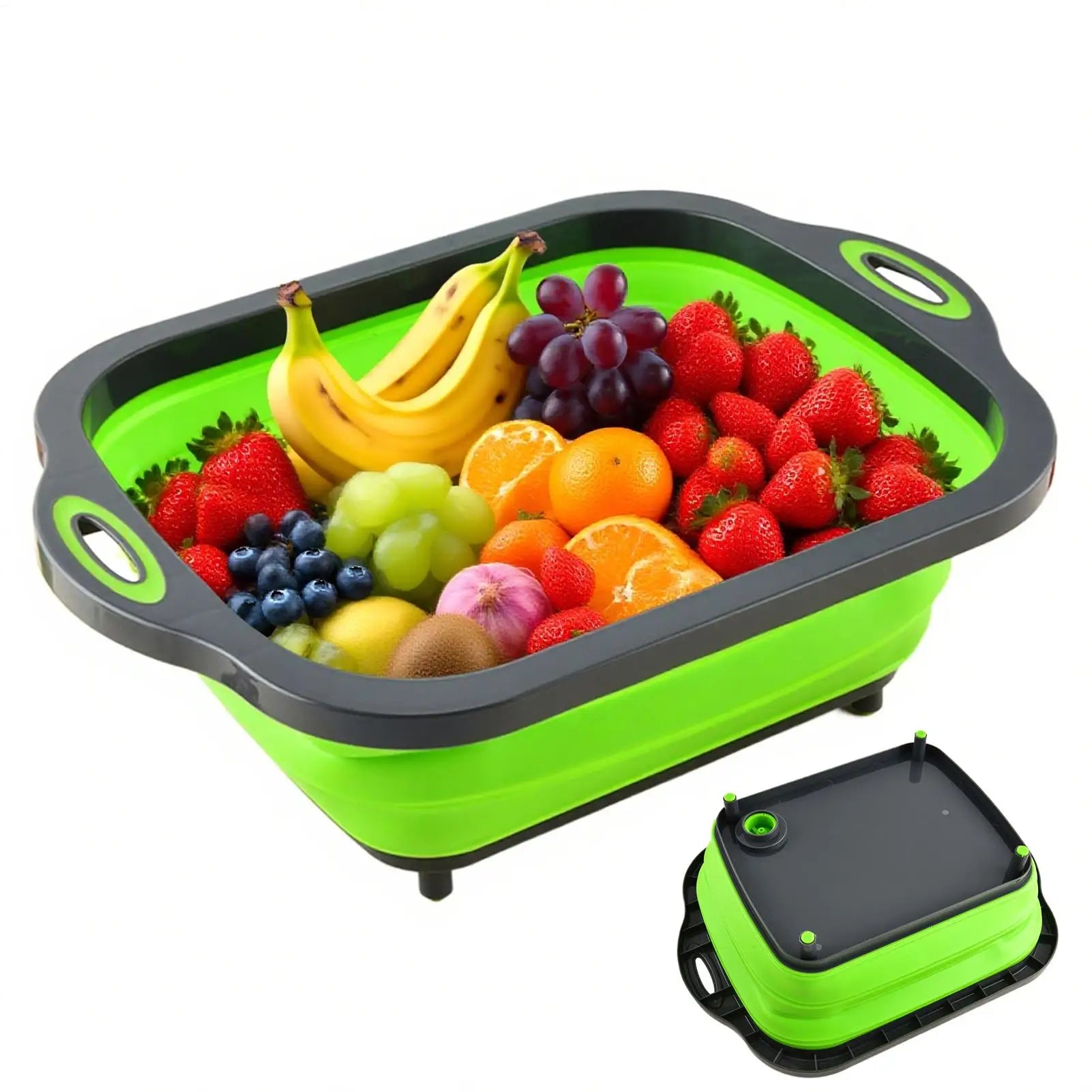 Foldable Sink Basin with Drain Plug, Portable Co&llapsible Tub for Camping Travel Dish Washing, Outdoor Kitchen & Pet Bath Peaceful Pleasures Health and Wellness