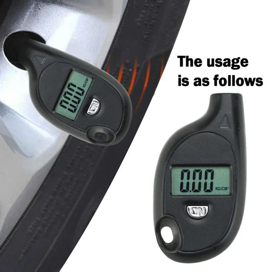Portable Keychain Tire Tyre Wheel Air Pressure Gauge Tester Digital LCD 5-100 PSI Procession Digital Tire Pressure Monitor Test Peaceful Pleasures Health and Wellness Default Title