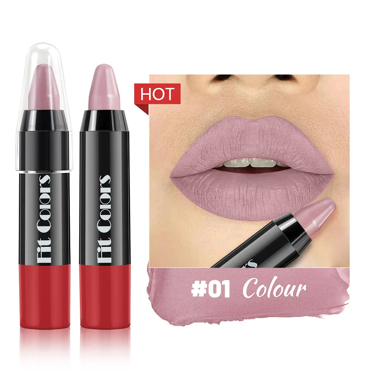 Fit Colors Matte Lip Liner Crayon – Waterproof Long-Lasting