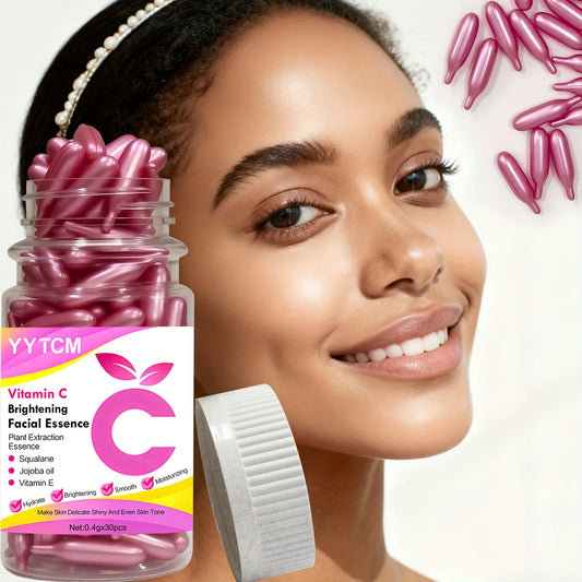Vitamin C Skin-Brightening and Moisturizing Capsule Essence, Hydrates and Smooths the Skin, Contains Plant-Based Squalane, Vitamin E, Magnolia Oil, and Jojoba Seed Oil for Deep Hydration and Skin-Brightening Essence (0.4Gx90 Peaceful Pleasures Health and Wellness