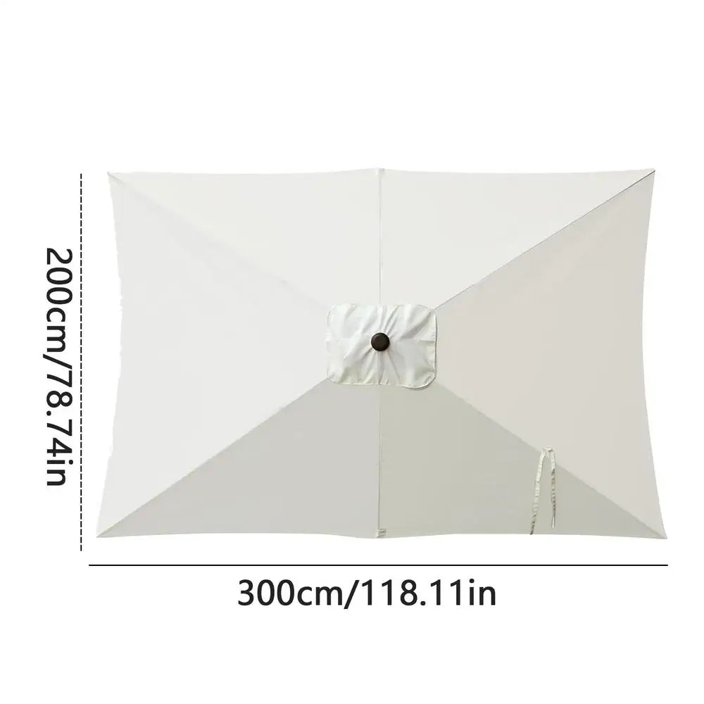 Patio Umbrella Surface Replacement Cloth Rainproof Sunshade Cloth Rectangular Umbrella Canopy Replacement Garden Accessories Peaceful Pleasures Health and Wellness Beige