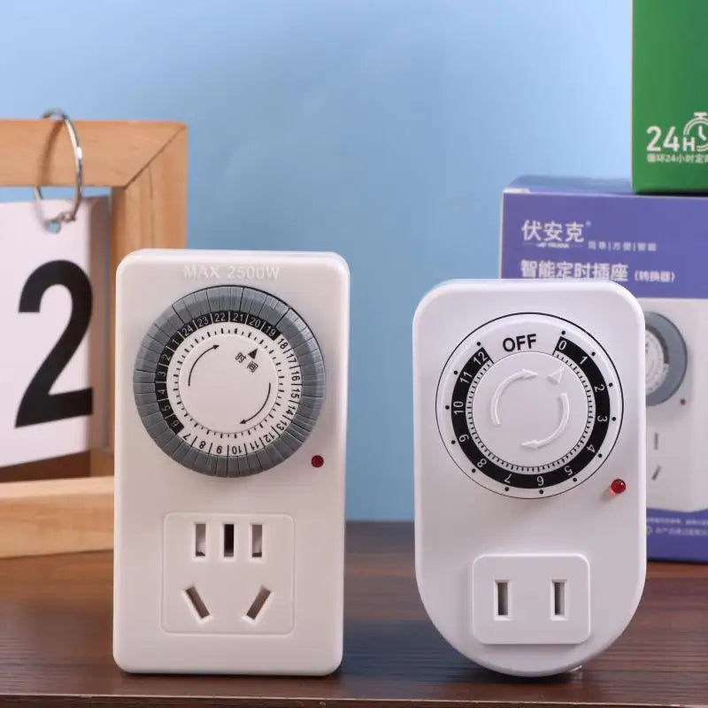 New 12/24 Hours Cyclic Timer Switch Kitchen Timer Outlet Loop Universal Timing Socket Mechanical Timer Peaceful Pleasures Health and Wellness